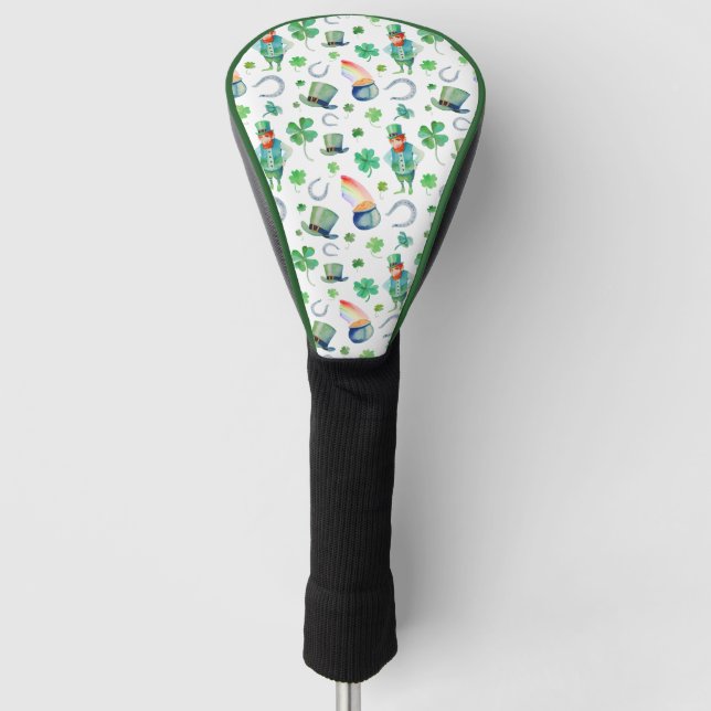 Couvre-club De Golf Motif du jour de St Patrick d'aquarelle (Devant)