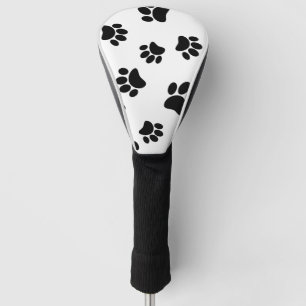 Couvre-club De Golf Motif Empreinte de patte de chien noir