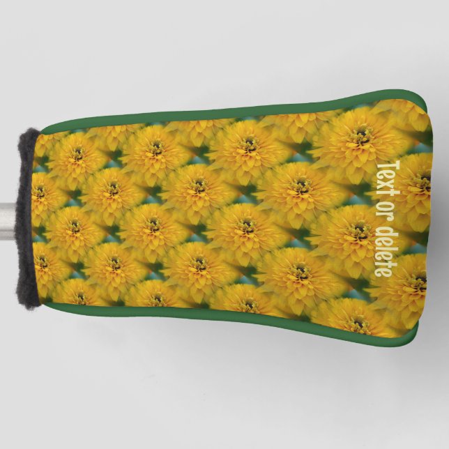 Couvre-club De Golf Motif Fleur Jaune Faisée Personnalisé (Devant)