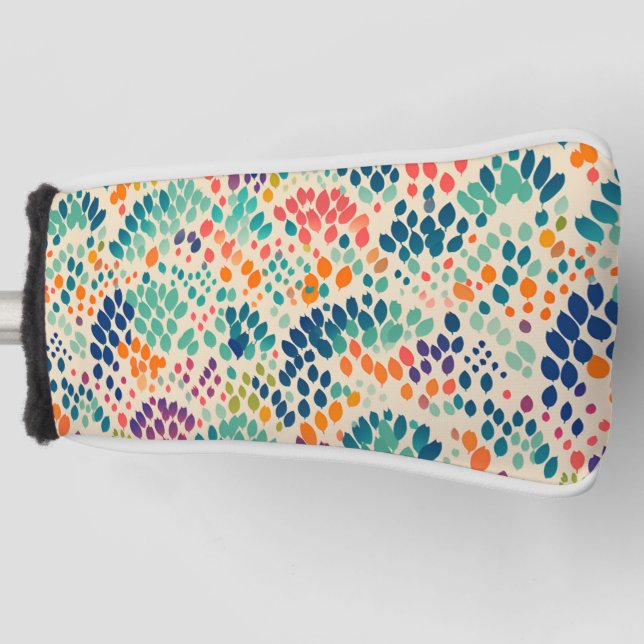 Couvre-club De Golf Motif floral mignon pastel arc-en-ciel (Devant)