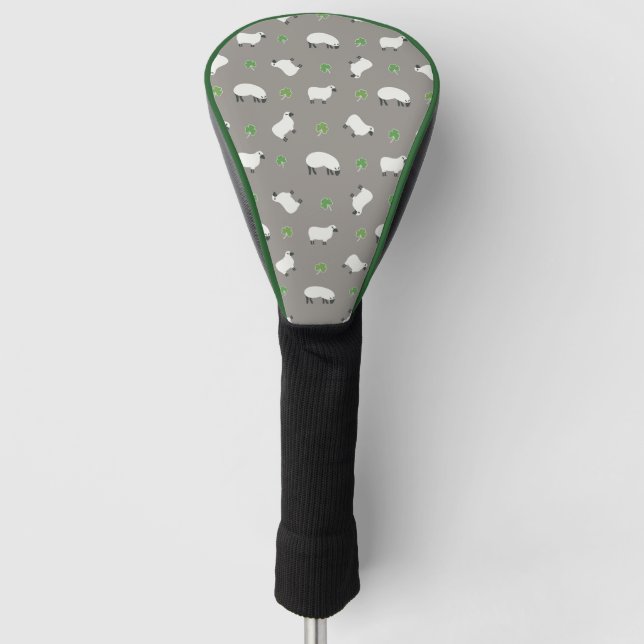 Couvre-club De Golf Motif irlandais de shamrock et de moutons (Devant)