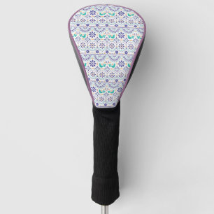 Couvre-club De Golf Motif mexicain d'art populaire de tuile d'oiseau