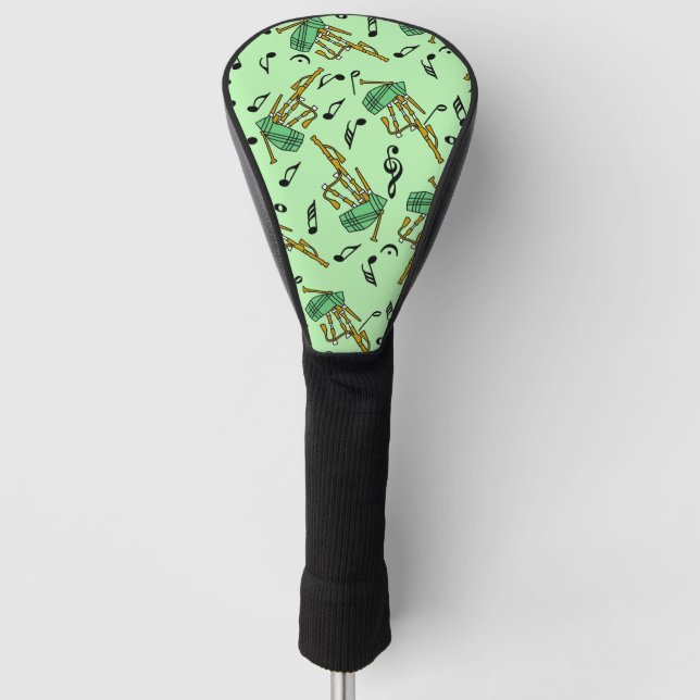 Couvre-club De Golf Motif Notes musicales Bagpipe (Devant)
