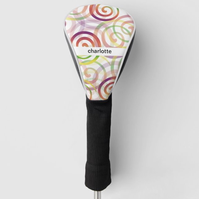 Couvre-club De Golf Motif Rainbow Spirales personnalisé (Devant)