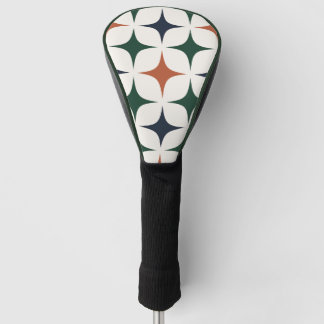 Couvre-club De Golf Motif Rétro Vert Forêt Bleu Marine Terracotta