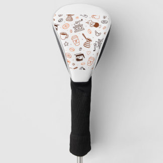 Couvre-club De Golf motif sans soudure avec doodles à café