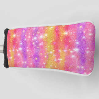 Couvre-club De Golf Motif scintillant rose orange violet