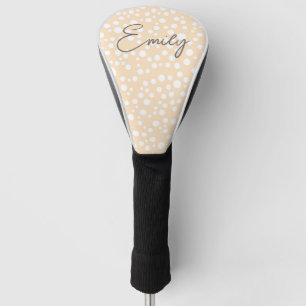 Couvre-club De Golf Motif simple blanc pointillé sur arrière - plan pê