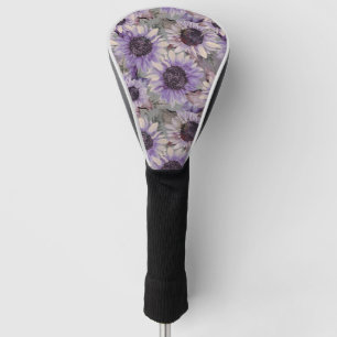 Couvre-club De Golf Motif Sunflower Mauve