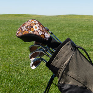 Couvre-club De Golf Motif super Retro Flower Garden