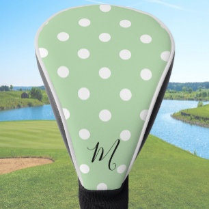 Couvre-club De Golf Motif Vert Classique Monogramme Points
