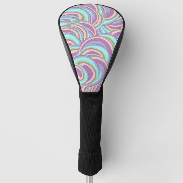 Couvre-club De Golf Multicolor Swirls Pattern (Devant)