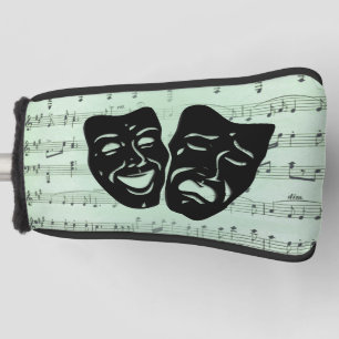 Couvre-club De Golf Musique verte et masques grecs de théâtre