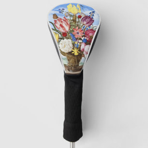Couvre-club De Golf Nature morte florale de l'Âge d'or néerlandais vin