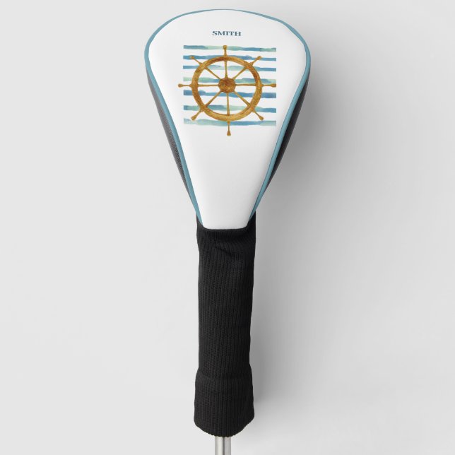 Couvre-club De Golf NAVIRES D'Aquarelle ROUE (Devant)
