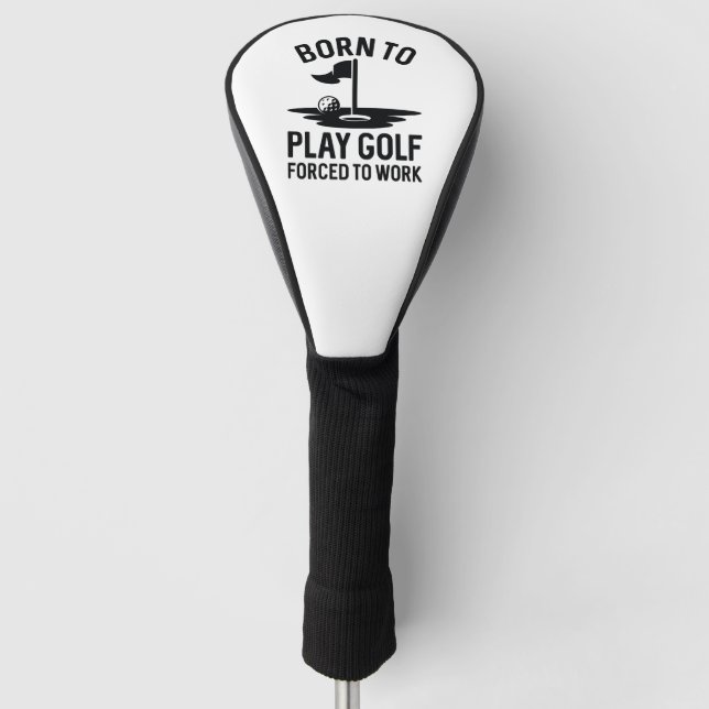 Couvre-club De Golf Né Au Golf Forcé À Travailler (Devant)
