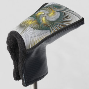 Couvre-club De Golf Nobly Golden Turquoise Imaginaire Fractal Art