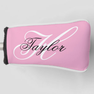 Couvre-club De Golf Noir et blanc Fatigue Monogramme rose