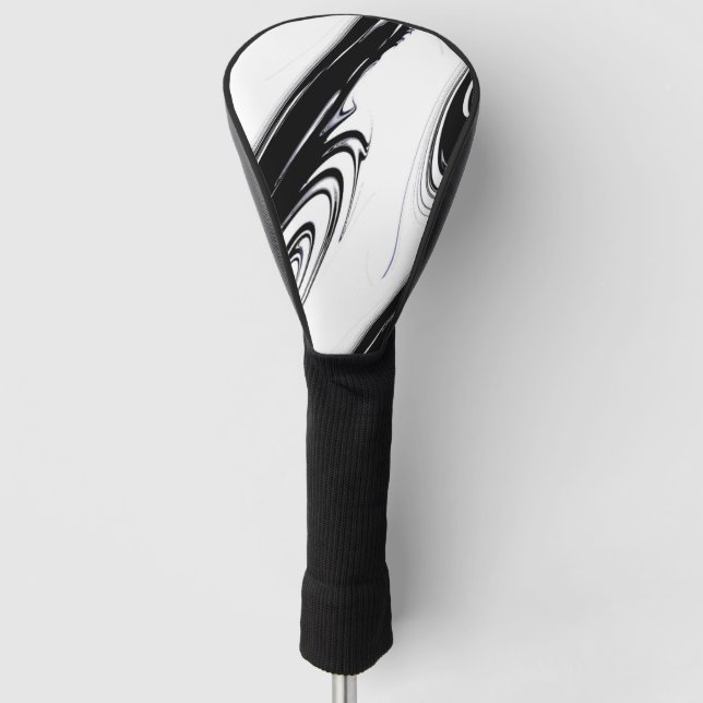 Couvre-club De Golf Noir et blanc moderne (Devant)