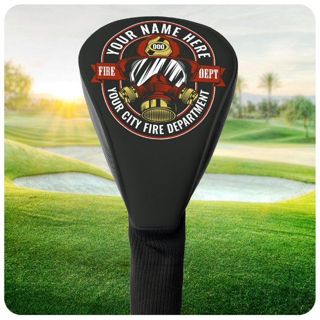 Couvre-club De Golf NOM DE LA Personnaliser Secourt d'incendie du masq (Créateur téléchargé)
