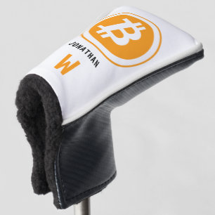 Couvre-club De Golf Nom décoré d'un monogramme de Bitcoin