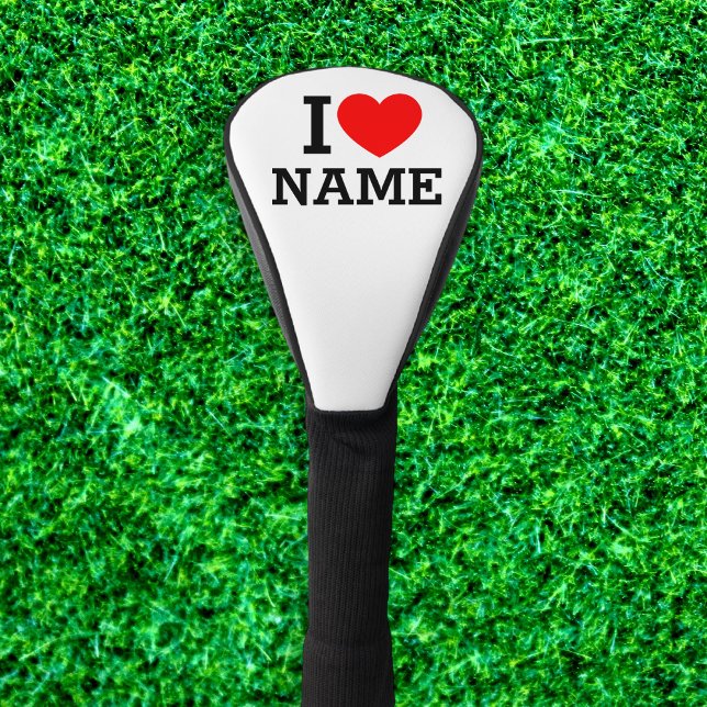 Couvre-club De Golf Nom du coeur (Créateur téléchargé)