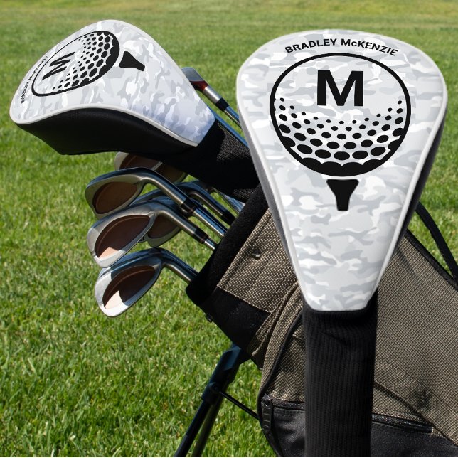 Couvre-club De Golf Nom du golfeur Camo Monogram (Créateur téléchargé)