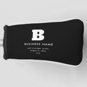 Couvre-club De Golf Nom et slogan d'entreprise modifiables Noir et b