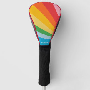 Couvre-club De Golf Nom personnalisé Couleurs arc-en-ciel