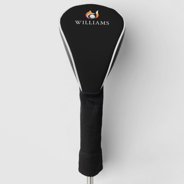 Couvre-club De Golf Nom Personnalisé Du Renard Et Du Bal Élégant (Devant)