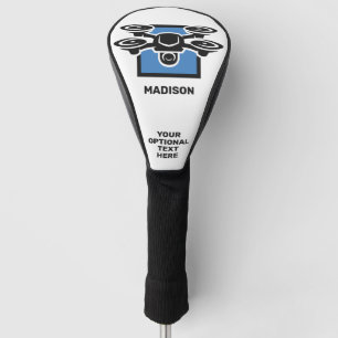 Couvre-club De Golf Nom personnalisé et drone de texte