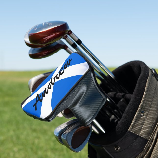 Couvre-club De Golf Nom personnalisé Scottish Flag pcnt (In Situ)