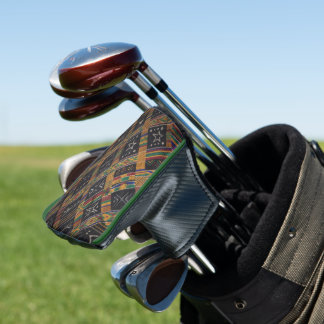Couvre-club De Golf (NOUVEAU) Mudcloth tissé de rayures Kente