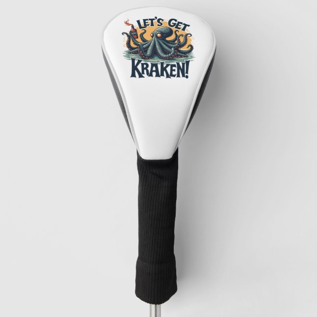 Couvre-club De Golf Obtenons Kraken Funny Rum Boire du poulpe (Devant)