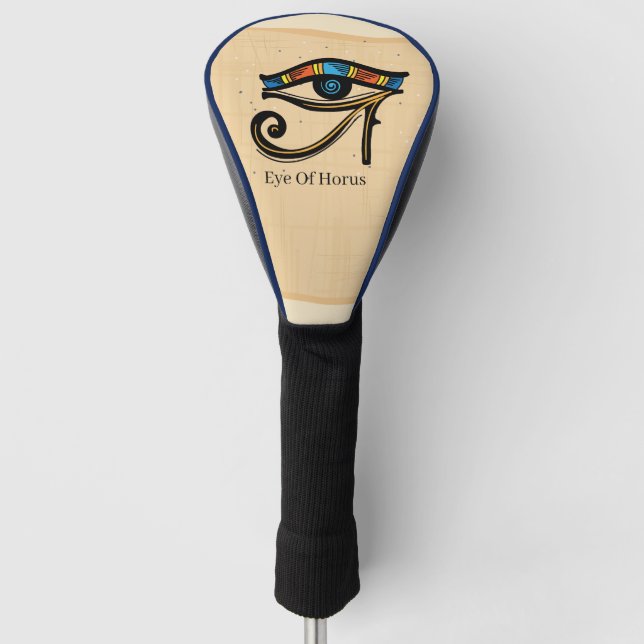 Couvre-club De Golf OEil de Horus sur papyrus, hiéroglyphes égyptiens (Devant)