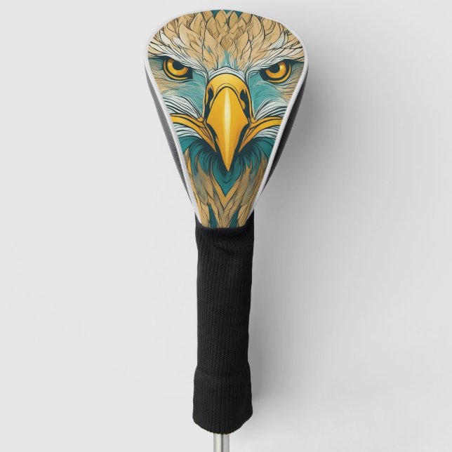 Couvre-club De Golf Oeuvre d'aigle doré (Devant)