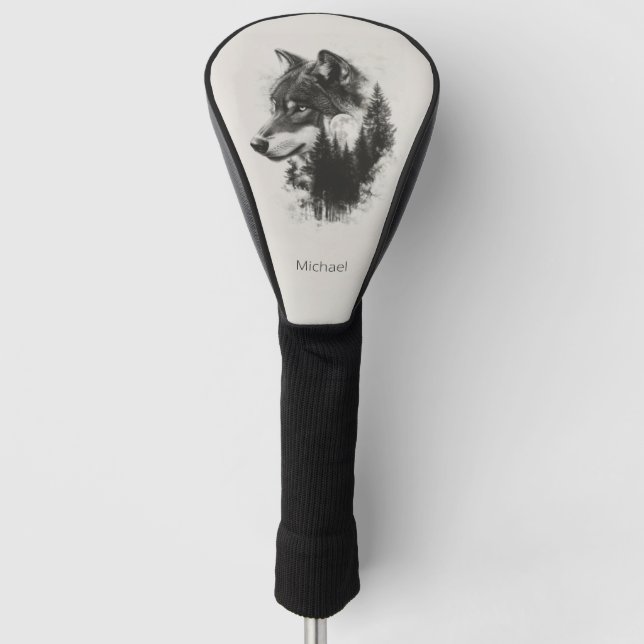 Couvre-club De Golf Oeuvre De Wolf Et D'Arbres (Devant)