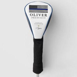 Couvre-club De Golf Officier de police Blanc de l'anniversaire du ser