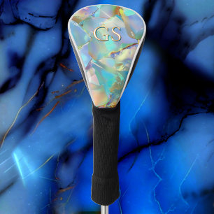 Couvre-club De Golf Opale Glam avec grand monogramme ou nom