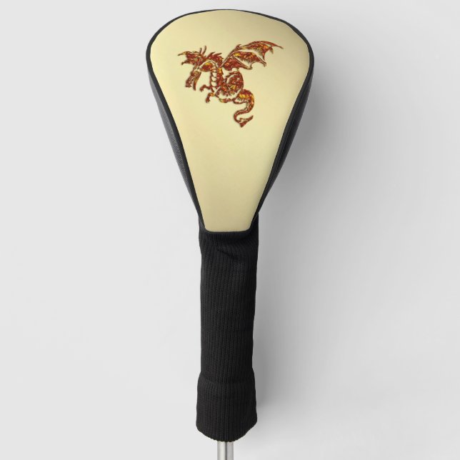 Couvre-club De Golf Or de dragon flamboyant (Devant)