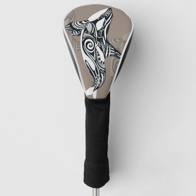 Couvre-club De Golf Orca Killer Whale Tlingit Indigo Taupe ink (Devant)