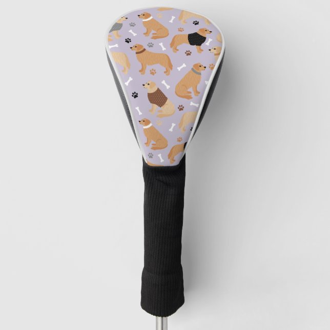 Couvre-club De Golf Os et pattes d'or (Devant)