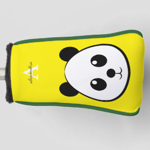 Couvre-club De Golf Ours Panda Mignon Jaune avec Monogramme Personnali