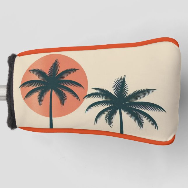 Couvre-club De Golf Palmier tropical rétro/vintage (Devant)