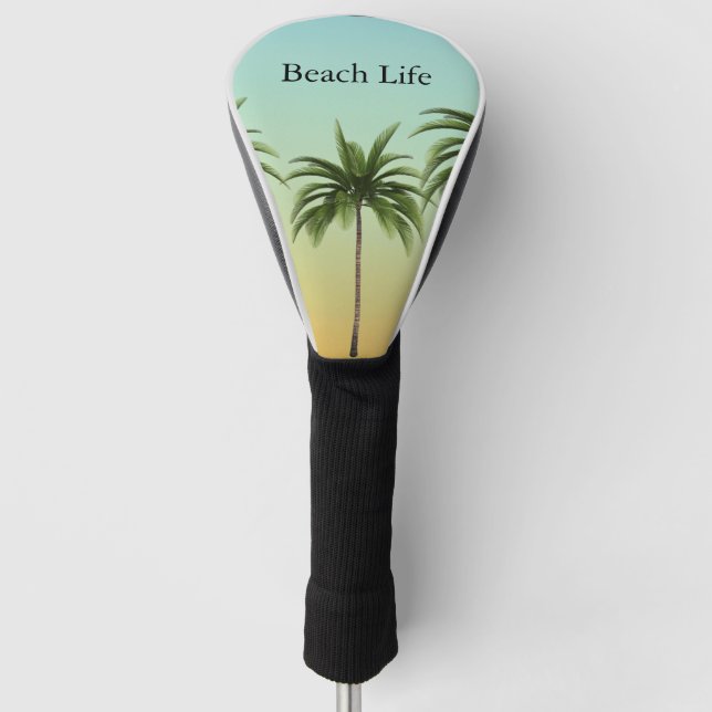 Couvre-club De Golf Palmiers en rang, vie sur la plage (Devant)