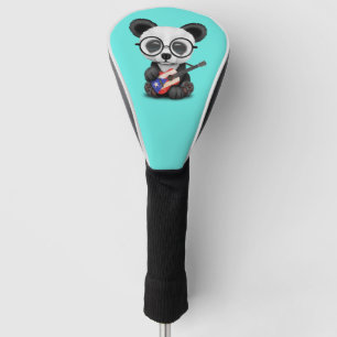 Couvre-club De Golf Panda de bébé jouant la guitare portoricaine de