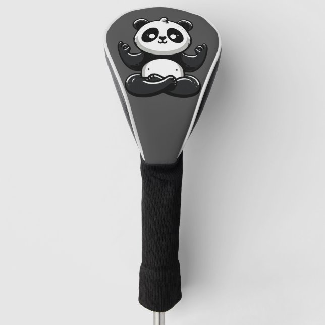 Couvre-club De Golf Panda Méditant Zen - Pose Mignonne Méditation Anim (Devant)