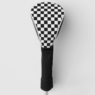 Couvre-club De Golf Panneau de contrôle blanc noir À damiers chèque