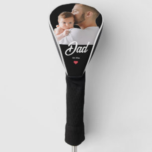 Couvre-club De Golf Papa a établi un cadeau photo de cœur de script am
