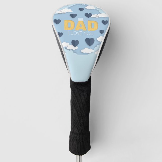 Couvre-club De Golf Papa, je t'aime, fête des pères cadeau (Devant)